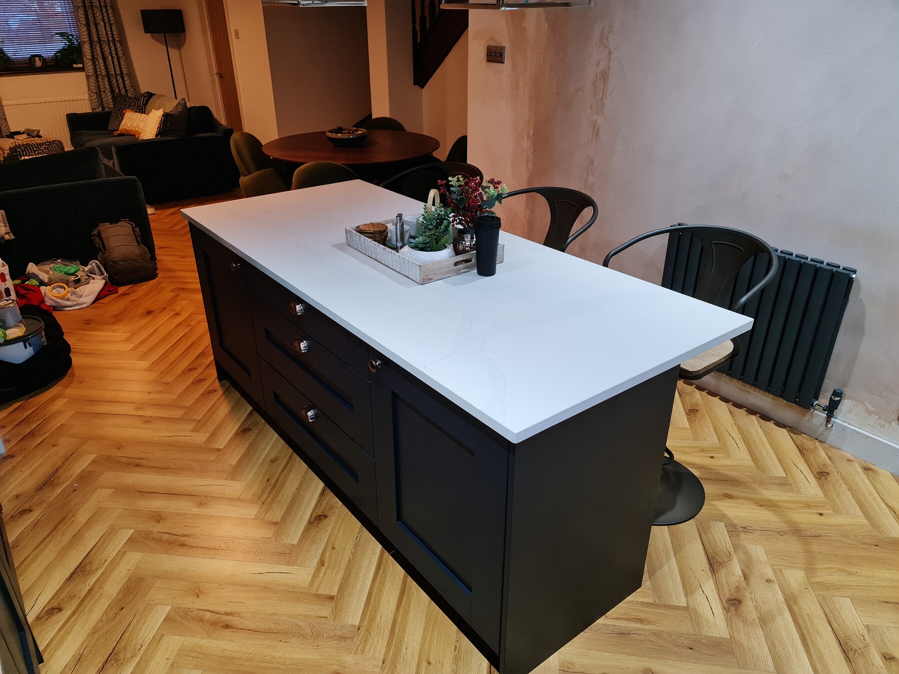 Charcoal English Shaker kitchen island, Wirral
